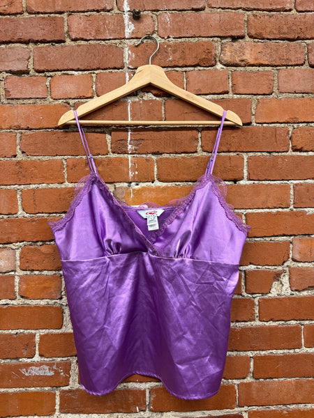 Purple Satin Slip Top