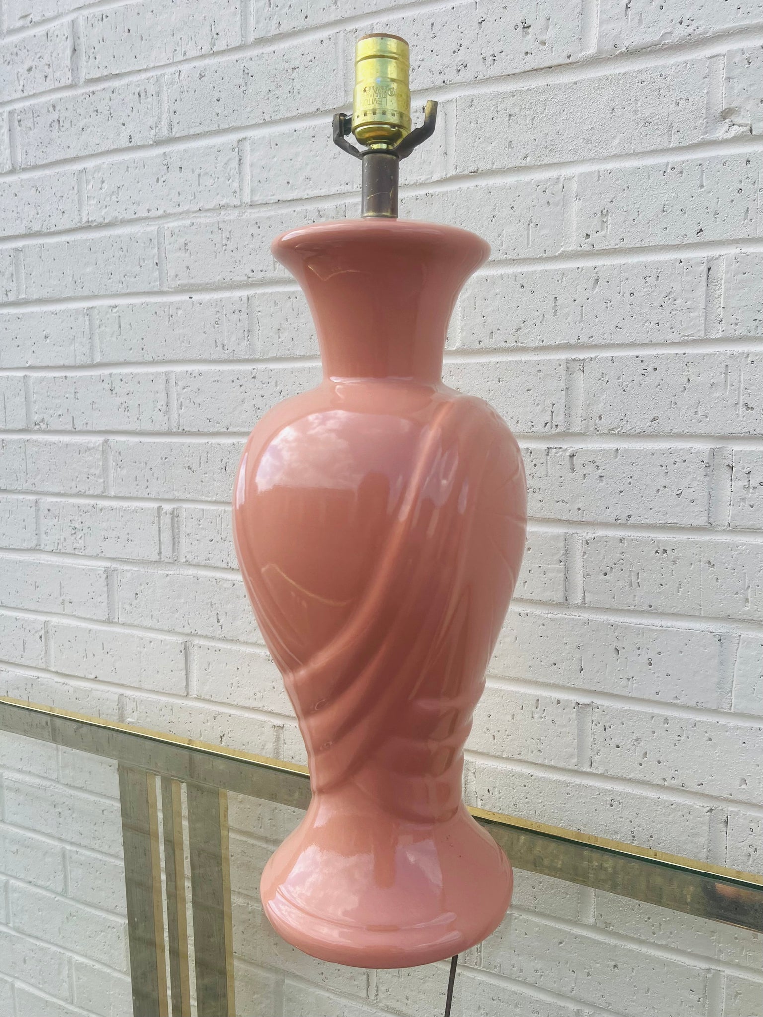 Peachy Pink Draped Lamp