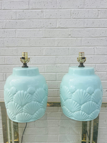 Mint Green Shell Lamps