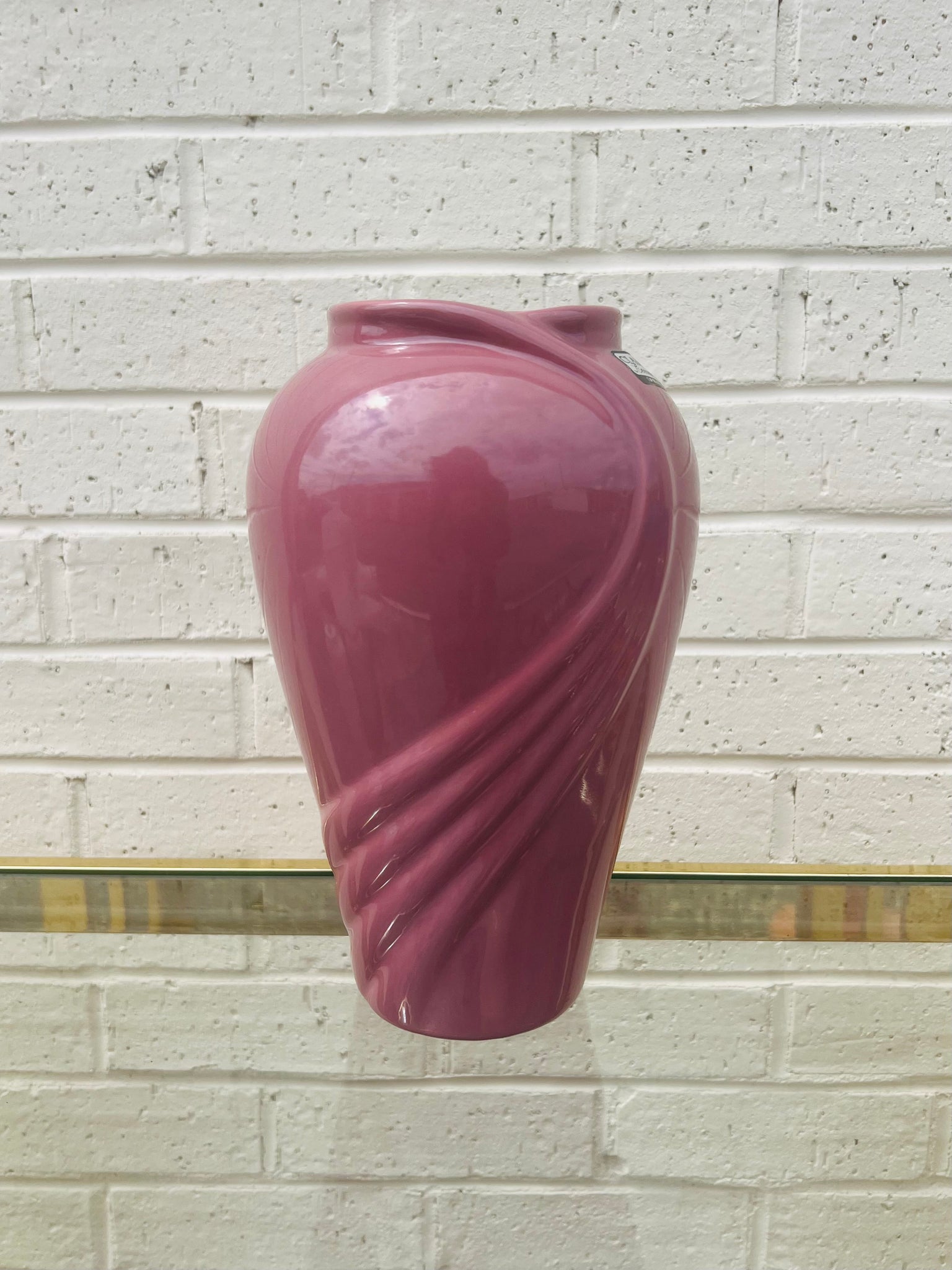 Mauve Pink Art Deco Wave Vase