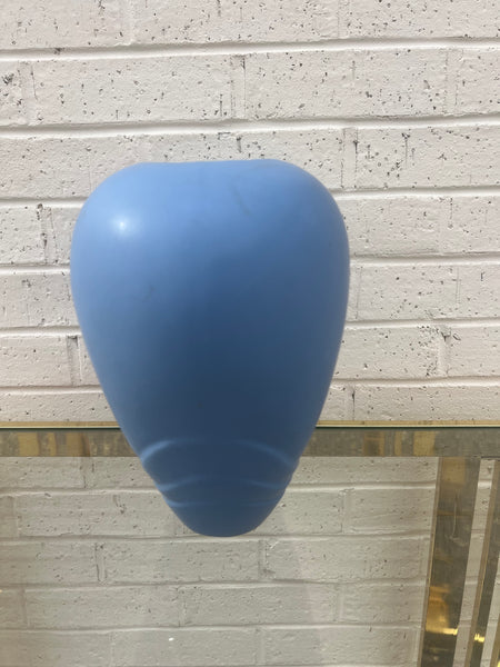 Matte Blue Ribbed Vase