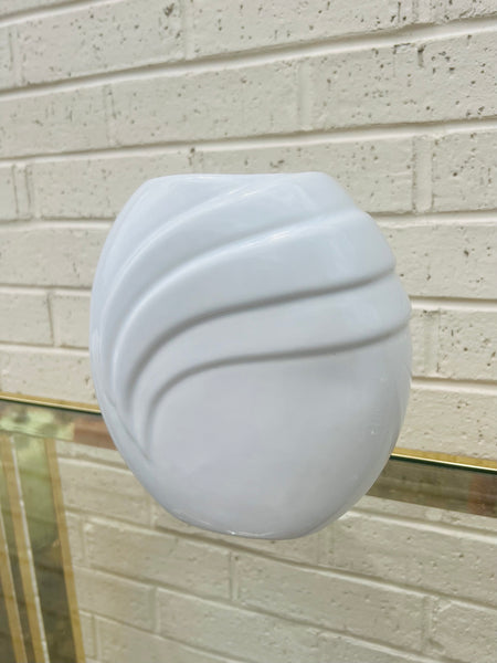 White Art Deco Wave Vase