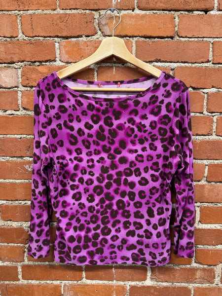 Purple Leopard Print Top