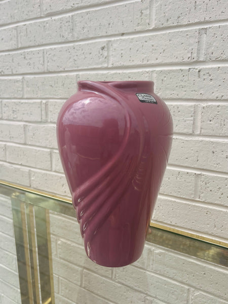 Mauve Pink Art Deco Wave Vase