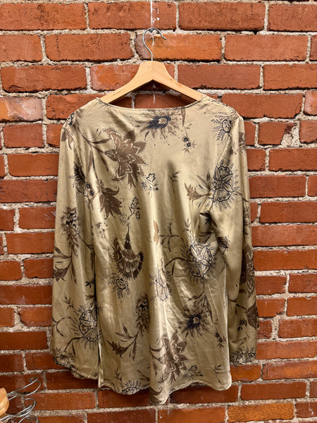 Silk Bell Sleeve Blouse