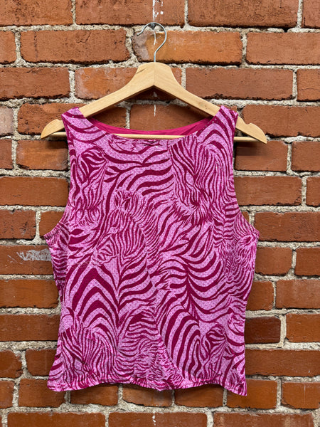 Pink Sequined Zebra Op Art Tank