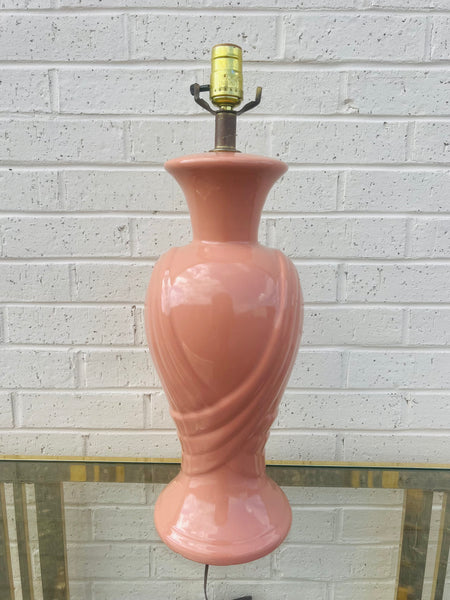 Peachy Pink Draped Lamp