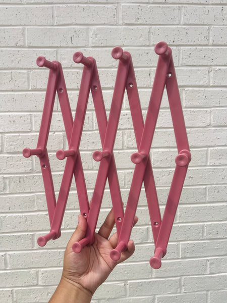 Mauve Pink Accordion Wall Rack