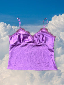 Purple Satin Slip Top