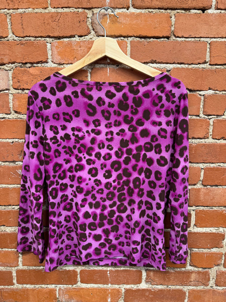 Purple Leopard Print Top