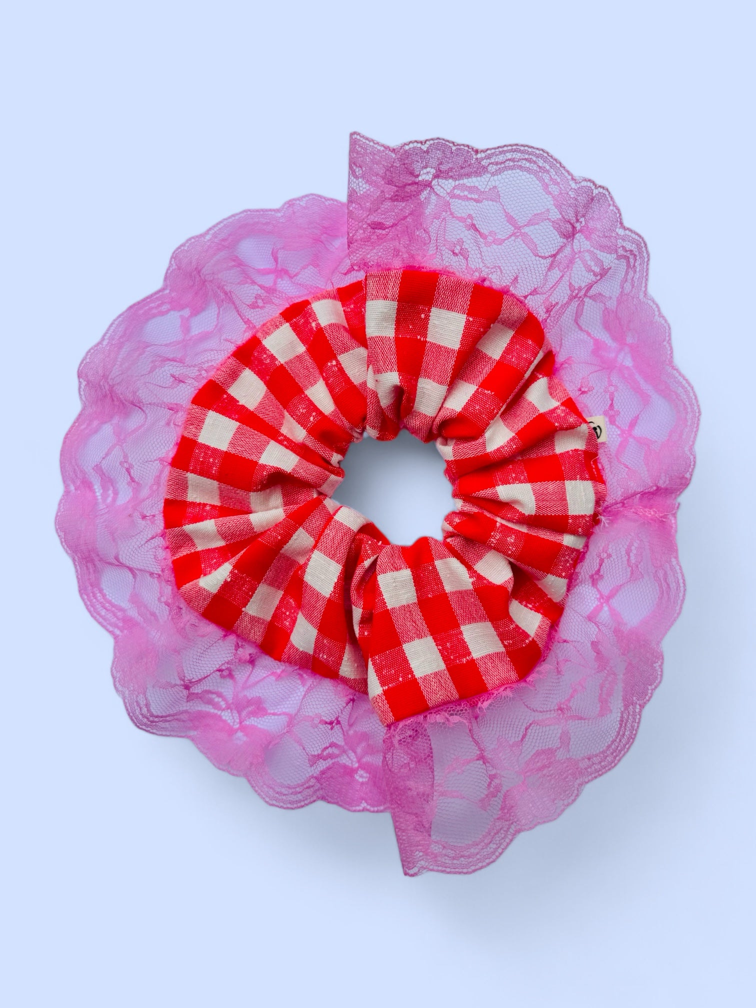 Picnic Scrunchie - Hot Pink Trim