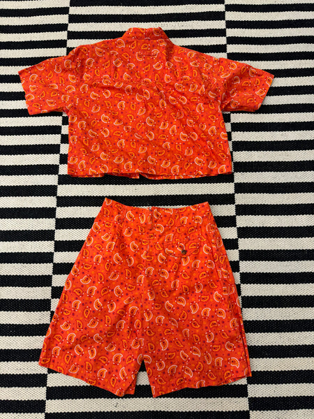 Orange Paisley Set