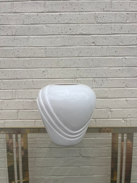 White Ceramic Art Deco Vase