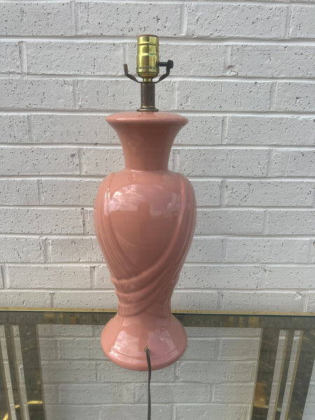 Peachy Pink Draped Lamp