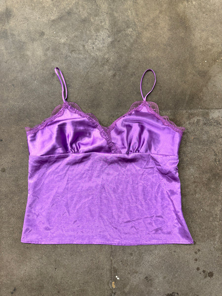 Purple Satin Slip Top