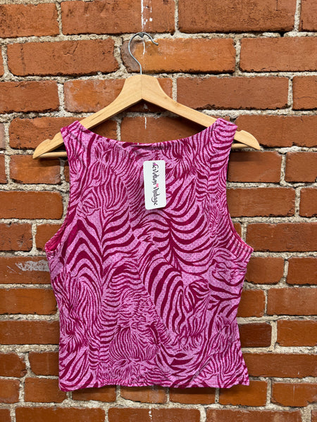 Pink Sequined Zebra Op Art Tank