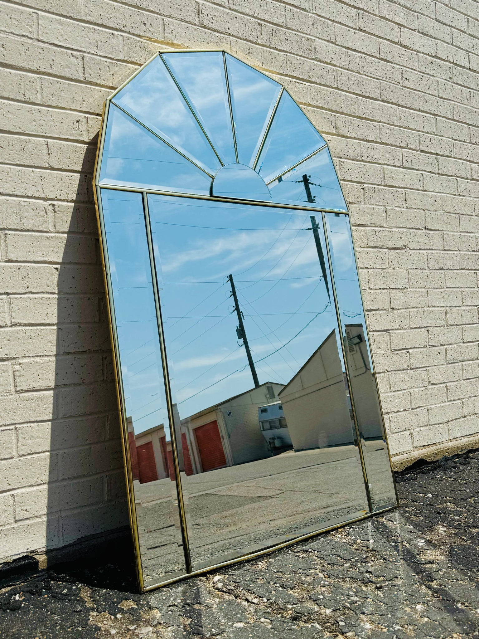 Brass Trimmed Palladian Mirror - LOCAL PICKUP/REGIONAL DELIVERY ONLY