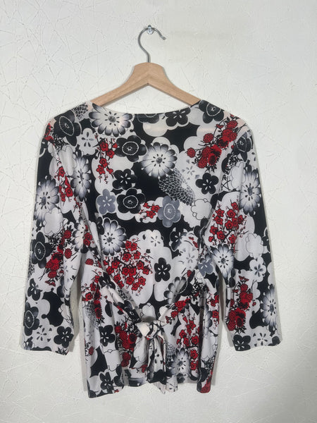 White Japanese Patterns Top