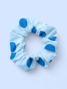 Blue Polkadot Scrunchie