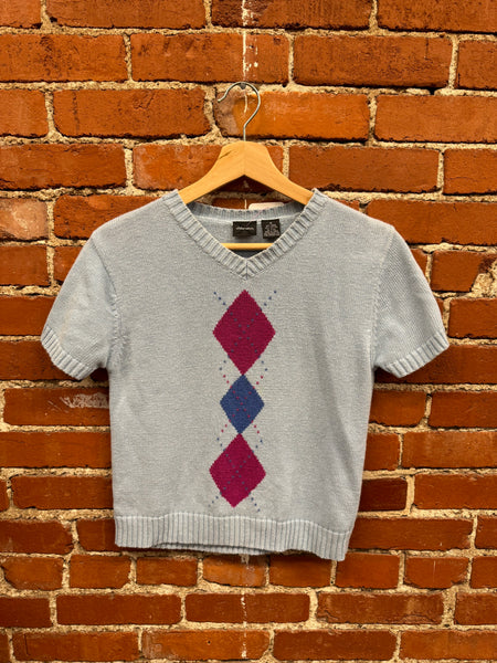 Blue Argyle Top