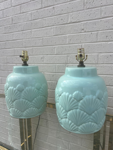 Mint Green Shell Lamps