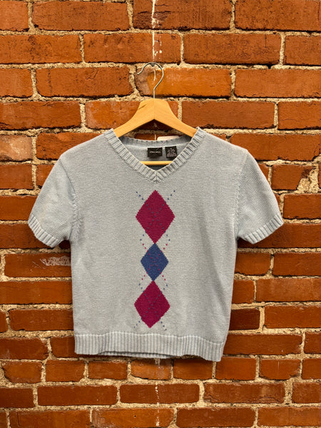 Blue Argyle Top