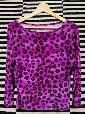 Purple Leopard Print Top