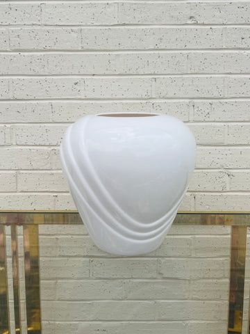 White Ceramic Art Deco Vase