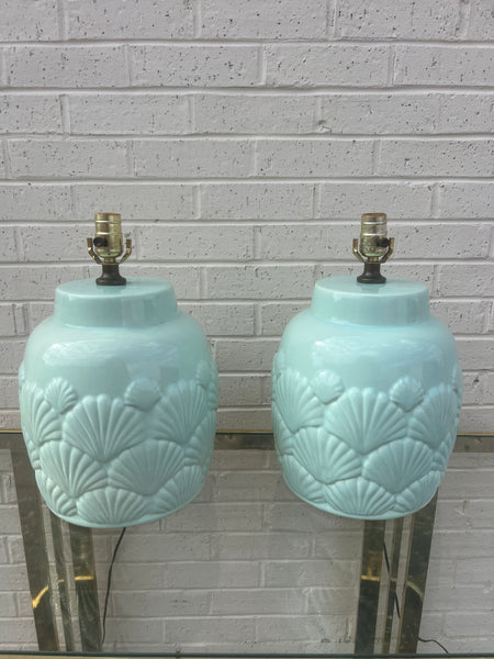 Mint Green Shell Lamps