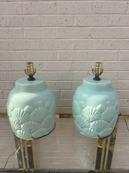 Mint Green Shell Lamps