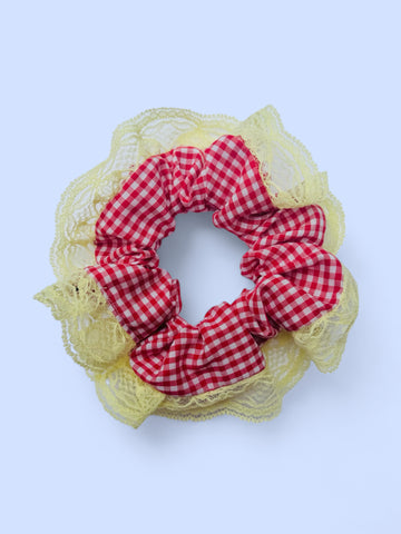 Picnic Scrunchie - Yellow Trim