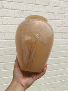 Peach Glass Calla Lily Vase