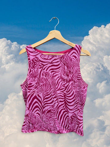 Pink Sequined Zebra Op Art Tank