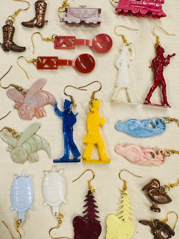 Cracker Jack Prize Earrings - Pairs